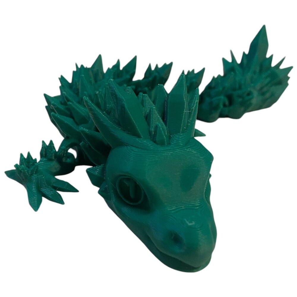 3D Printed - 8" Baby Crystal Dragon - Mistletoe - #3408-17